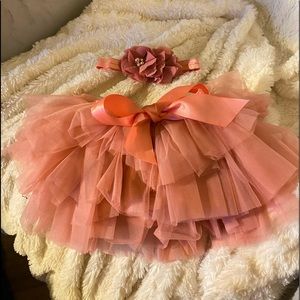 Newborn pink baby girl tutu (0-3 months)